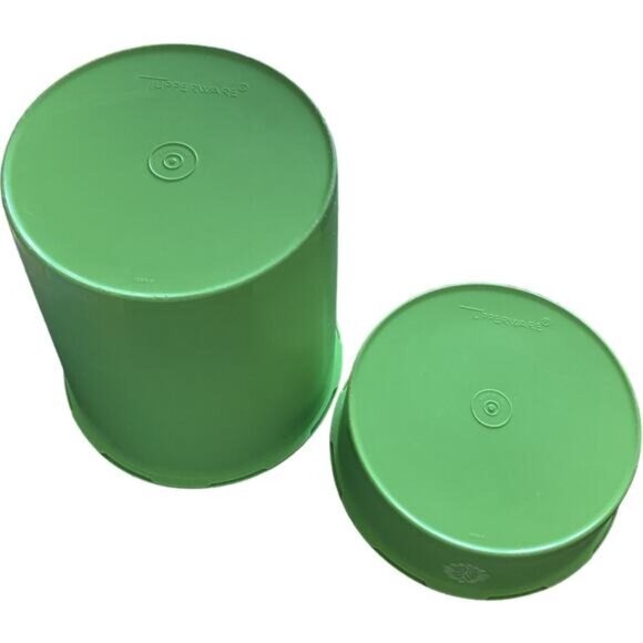 2 Vintage Tupperware Harvest Green Containers - Picture 5 of 10